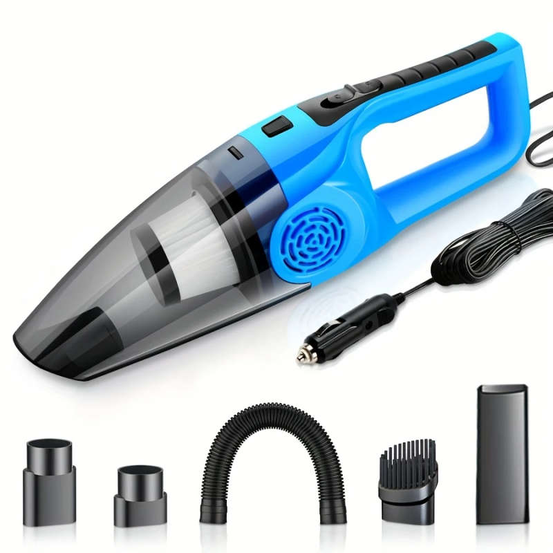1pc Handheld Car Vacuum Cleaner 12V Strong Suction Power Portable Interior Dust Remover with Crevice