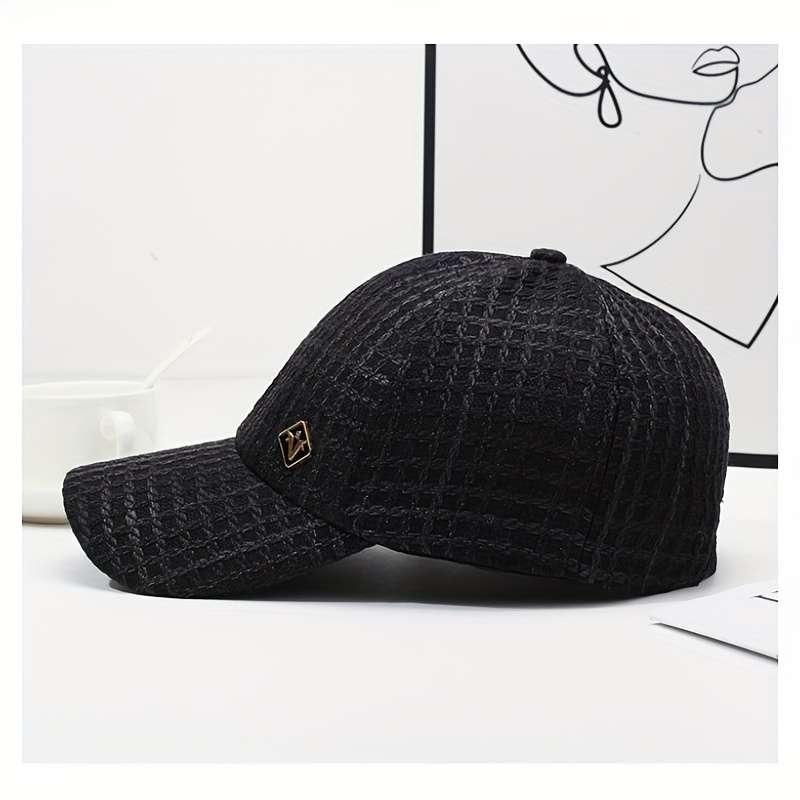 1pc Outdoor Adventures) Women's Vintage Plaid Baseball Cap Stylish Cotton Blend Sun Protection