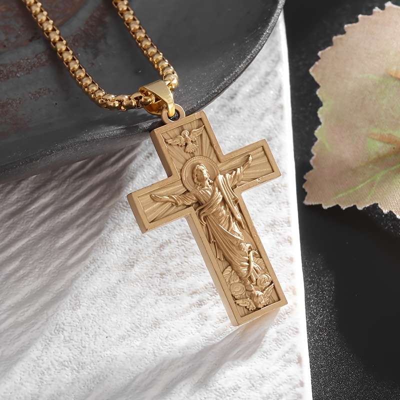 1 Piece Golden Jesus Theme Pendant