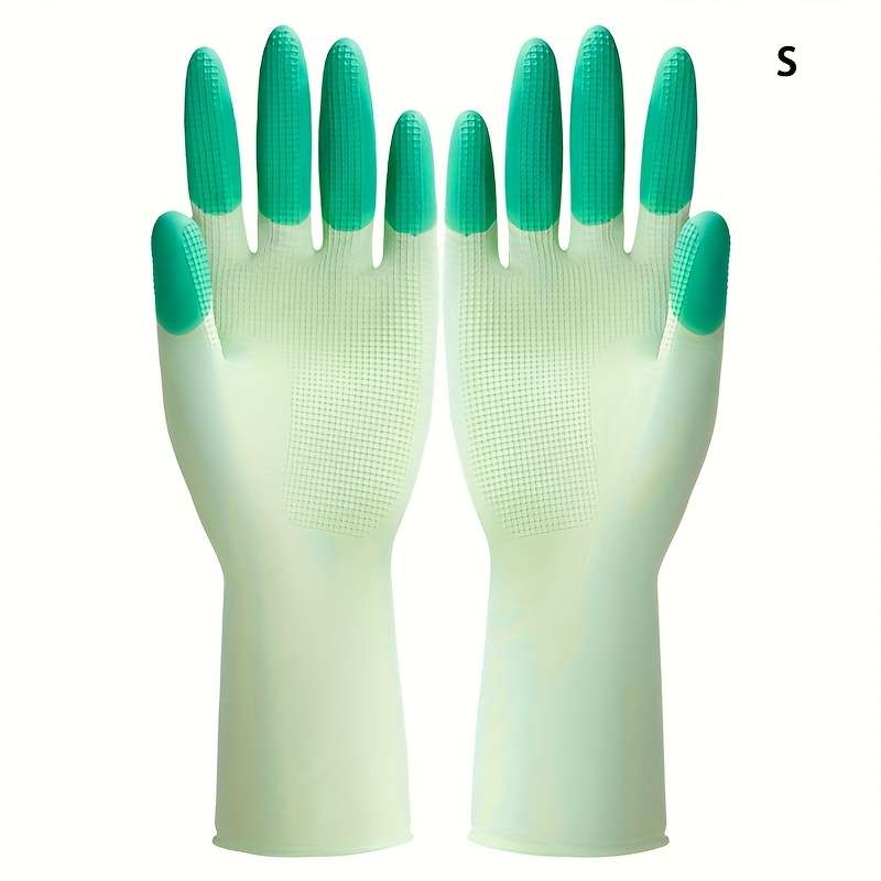 1 Pair Green Size L Household Cleaning Gloves