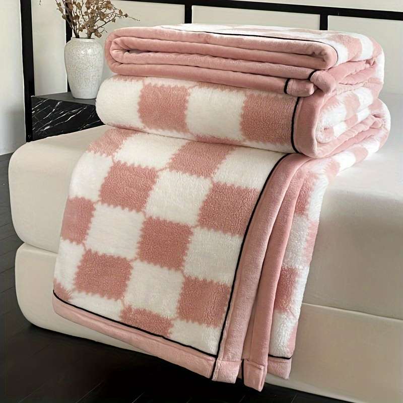 1ps Blanket Color Gray Grid size 150.11cmx200.15cm