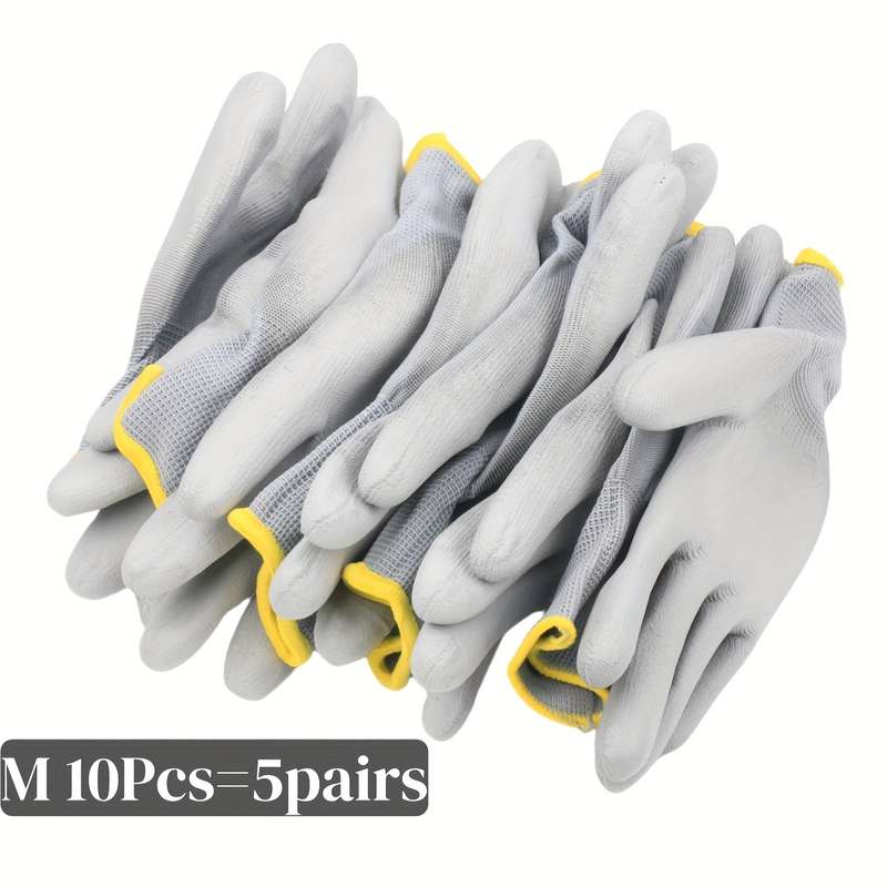 5 Pairs Size M Andpu Nylon Multi Purpose Work Gloves