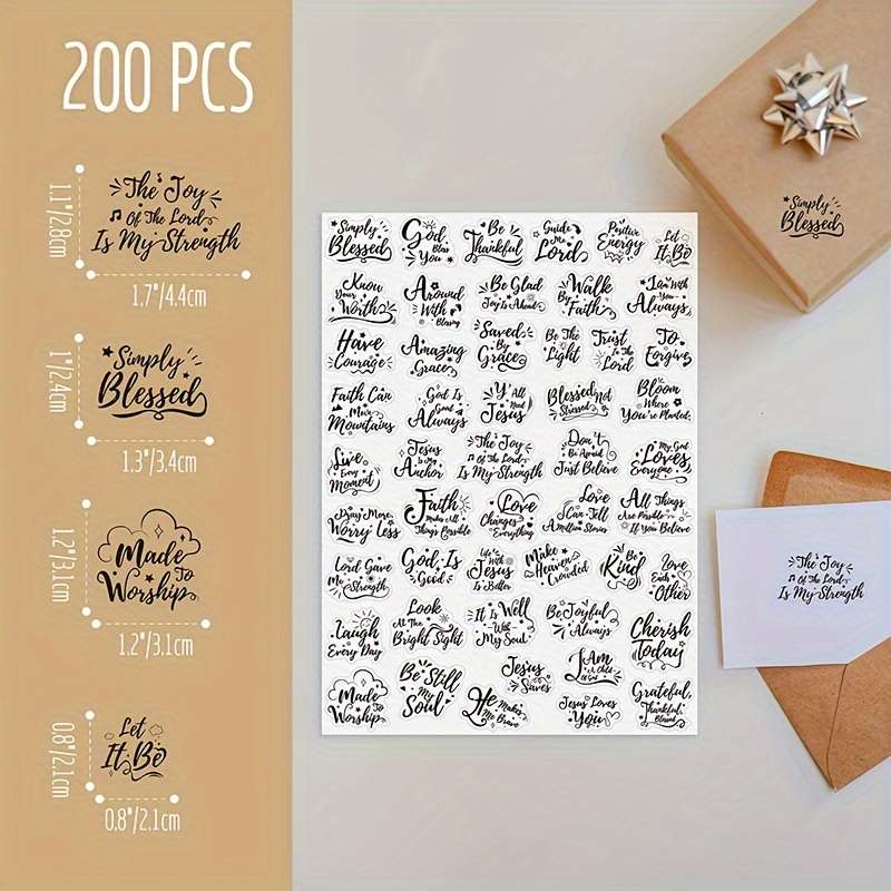 200PSC Jesus Christian Themed Stickers