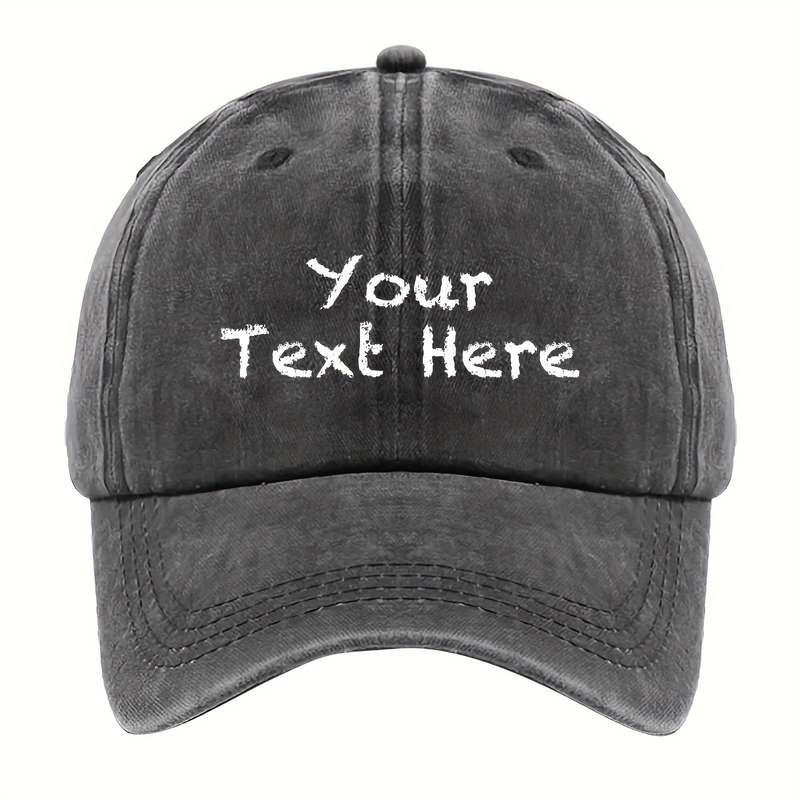 1pc A Washable Fabric Baseball Cap with a Chalk-Style Font That Allows for Custom Text Suitable fo