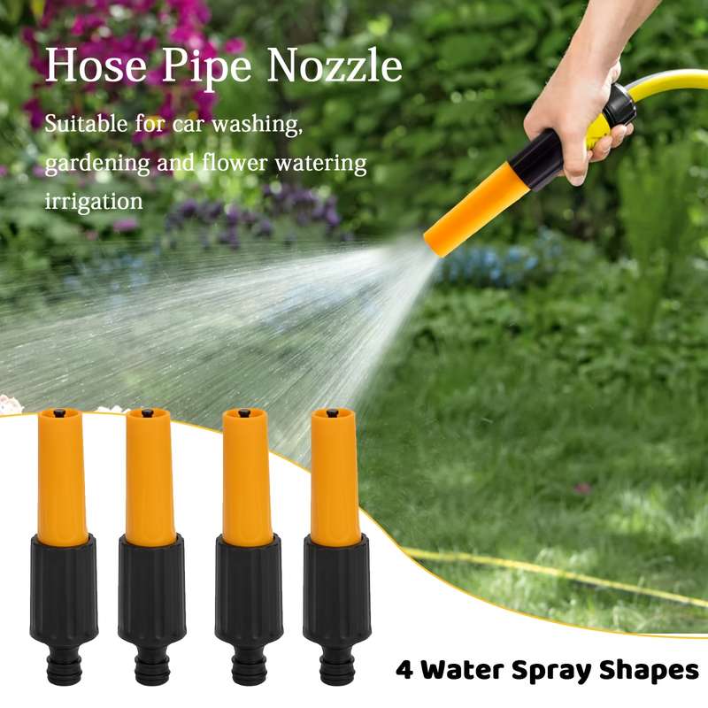 2Pcs Yellow And Black Hose Pipe Garden Nozzles