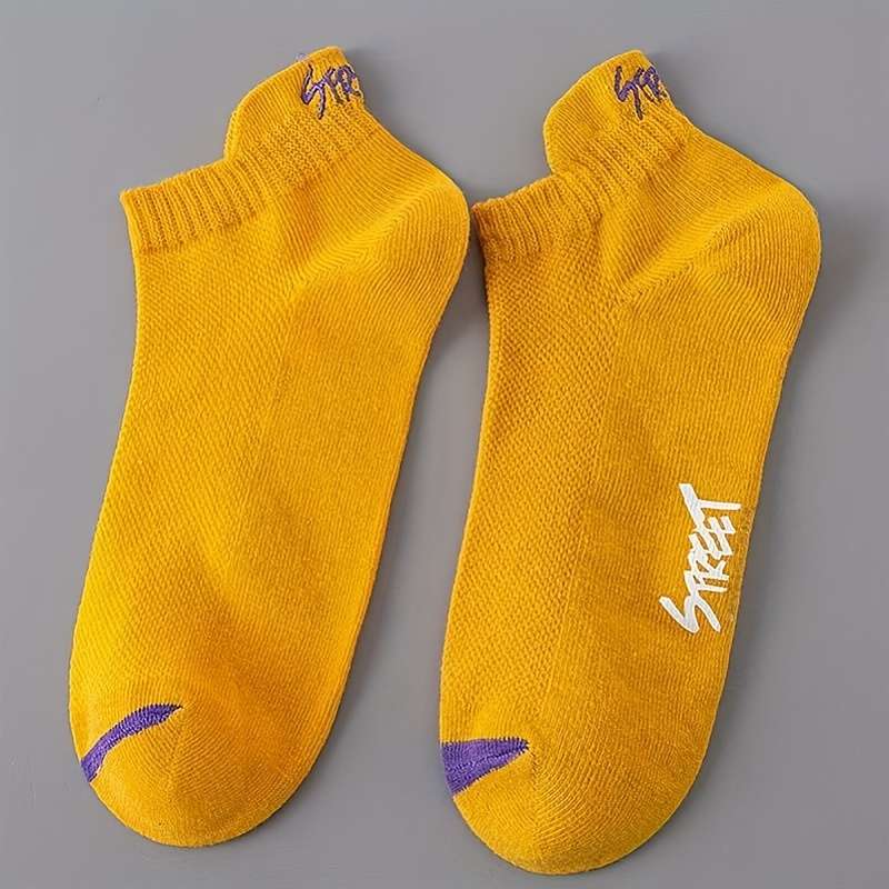 5 Pairs Of Mixed Colors One Size High Elastic Socks