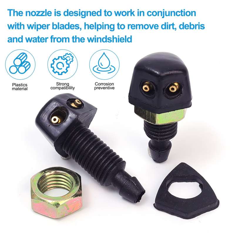 2Pcs Universal DIY Car Windshield Washer Jet Nozzle