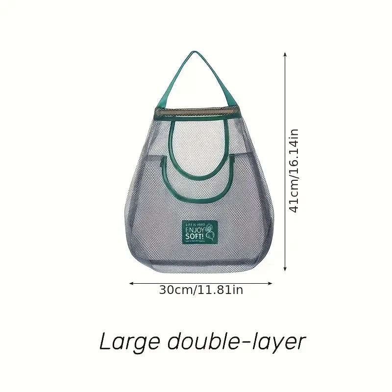 Multifunctional Kitchen Storage Mesh Bag Fruit Vegetable Ginger and Garlic Wall-mounted Organizer