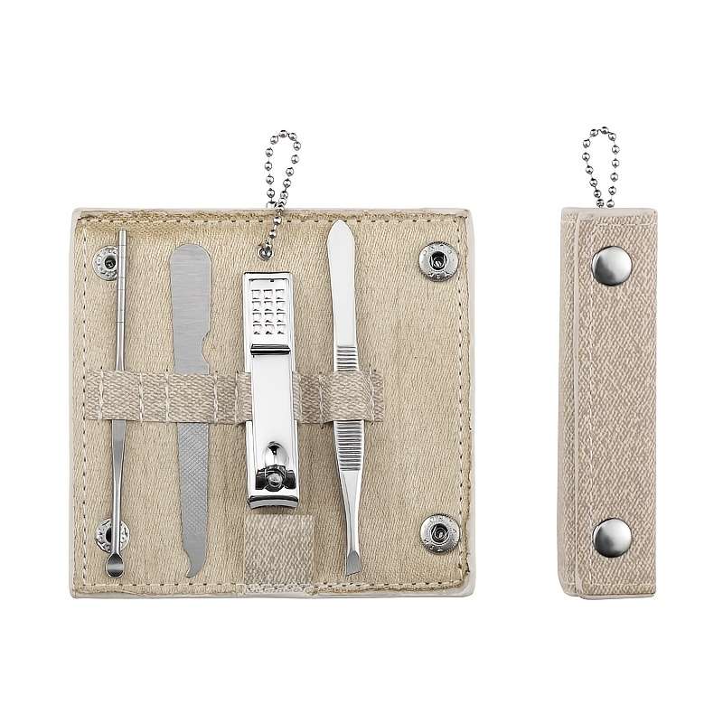 4pcs Travel Nail Care Set Beauty Nail Clippers Scissors and Manicure Tools with Keychain in