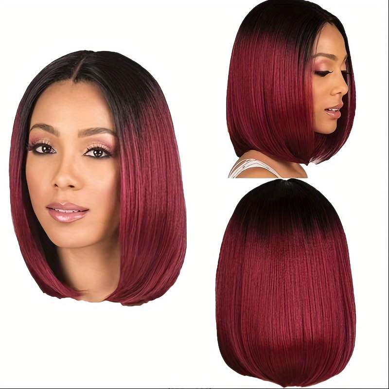 1Pc Burgundy 30.48cm Fashion Design Wig
