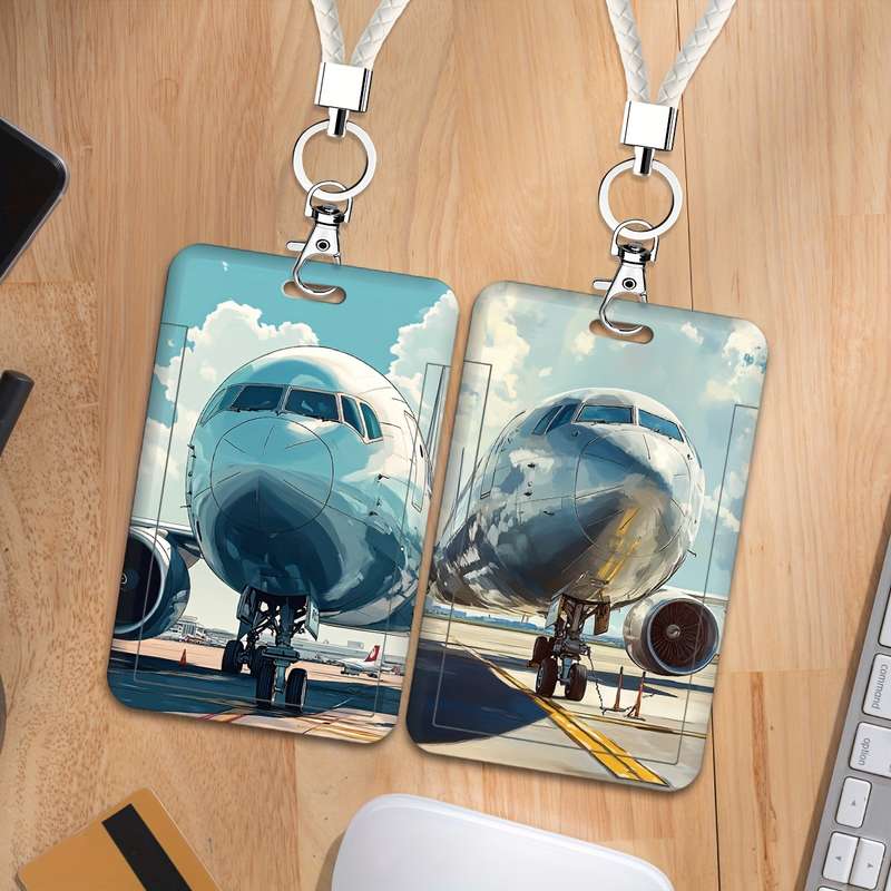 1pc A Set of Airport Illustration Series Card Sleeves Cute and Practical with Hole Punch for Sch
