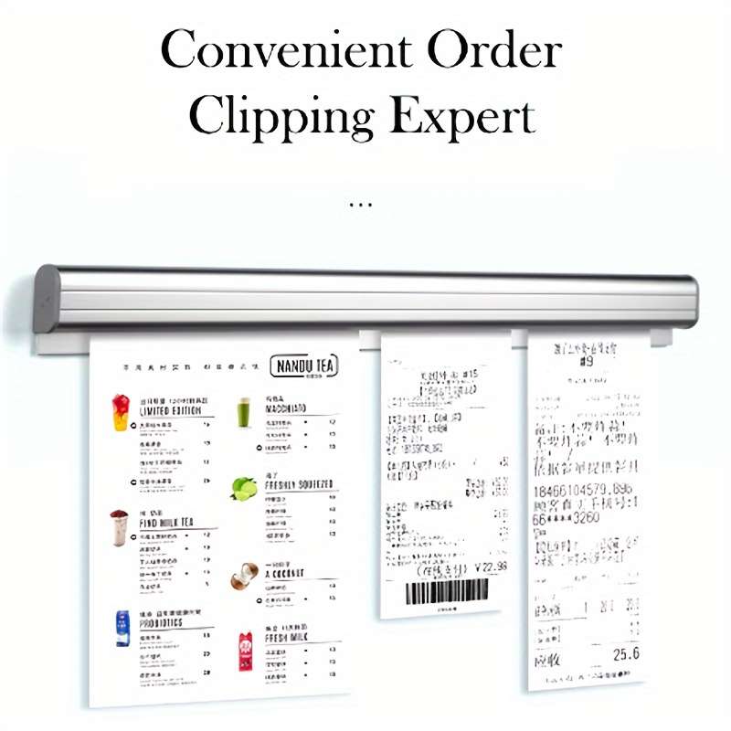 1pc 30cm Stainless Steel Restaurant Order Holder Kitchen Order Ticket Holder Wall Mount Receipt S