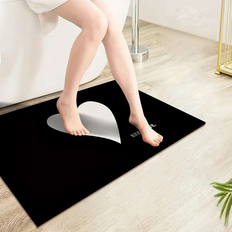 1Pc White Heart 40x60cm 15.7x23.6inch Floor Mat