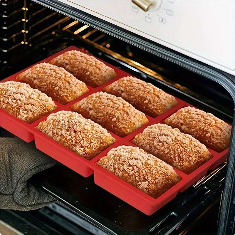 1pc Durable Versatile 9-Cavity Silicone Mini Loaf Pan Perfect for Baking Cakes Breads Meatloaf