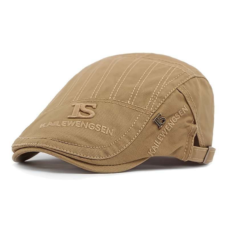 1pc Everyday Comfort Black Beret Cap Retro British Style Casual Textured Fabric Hat with "IS"