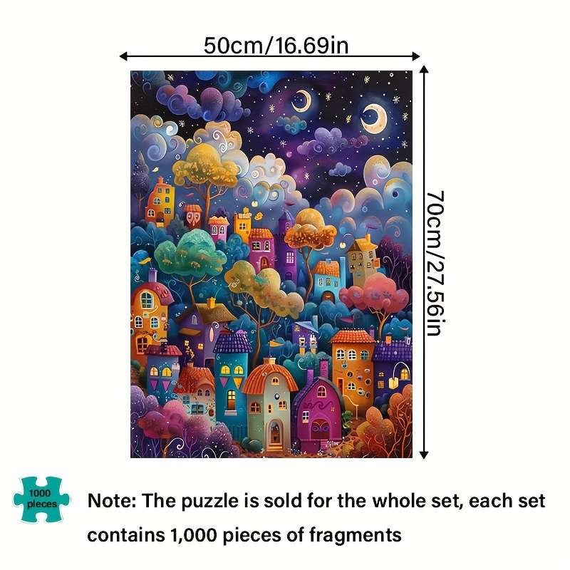1000pcs Adult Puzzle Challenging Large-Scale Jigsaw High-Quality Thick Paper Dura