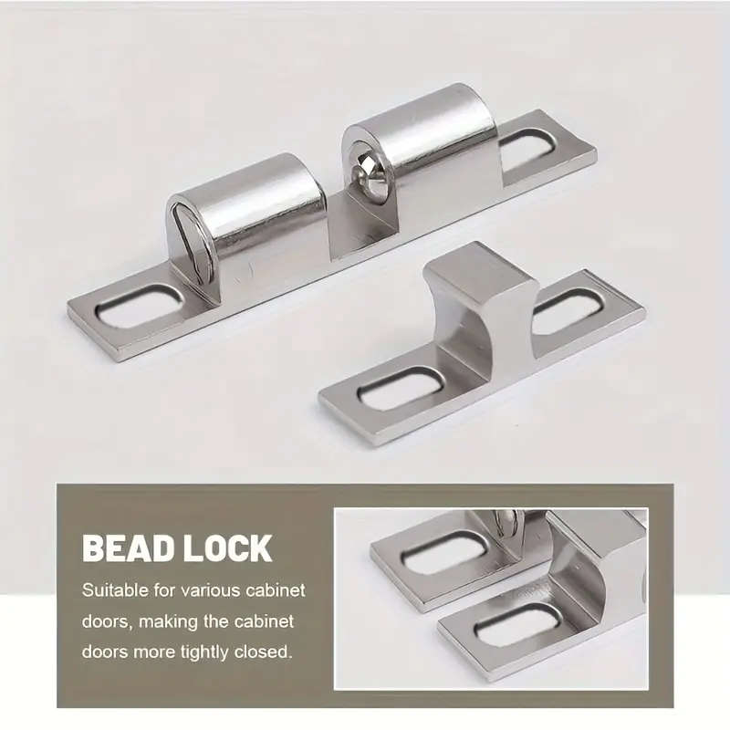 1pc Polished Metal Cabinet Door Catch Zinc Alloy Snap-On Bumper for Kitchen Cupboard Touch Remote Co