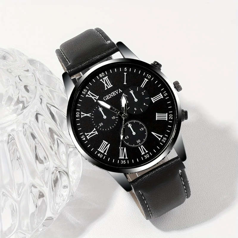 4pcs set Men and Women Couple Watch Casual Quartz Watch Bracelet Watch Set Color Sent Randomly