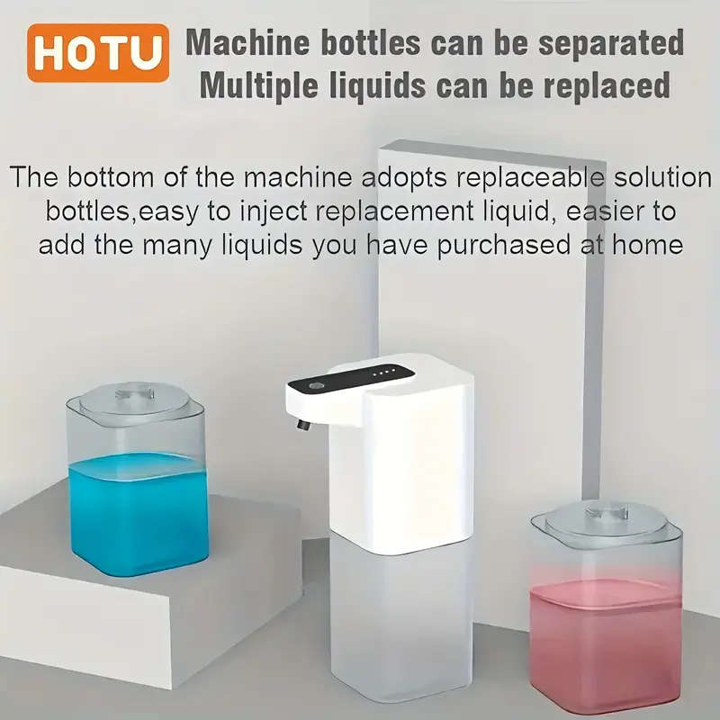 1pc Automatic Foam Hand Soap Dispenser Wall-Mounted No-Contact Infrared Sensor USB Rechargeable