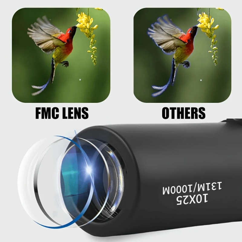 1pc Mini High-Definition Monocular Telescope Portable 10X Magnification 25mm Objective Lens Manual F