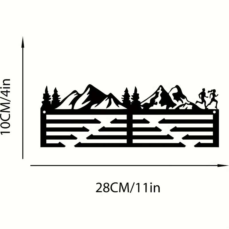 1pc Boho Metal Marathon Runner Medal Hanger 39.98cm Decorative Wall Art Display Rack for Home Offi