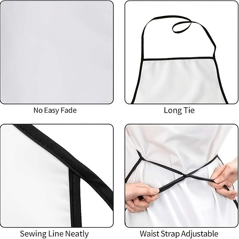 1pc Playful Cow Print Kitchen Apron Adjustable Neck Waist Durable Polyester Ideal for Cook