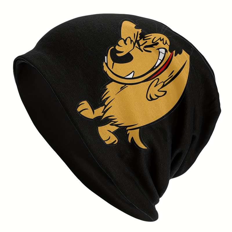 1pc Cartoon Dog Laughing Graphic Skullies Beanies for Men and Women Stretchy Blend Street S