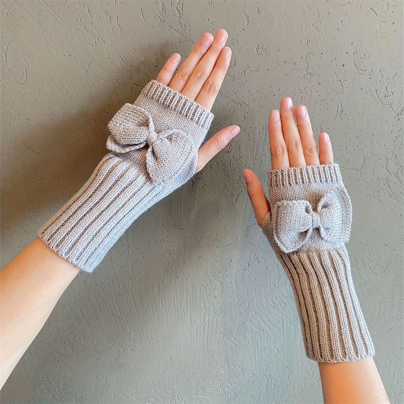 1 Pair Khaki Warm Gloves