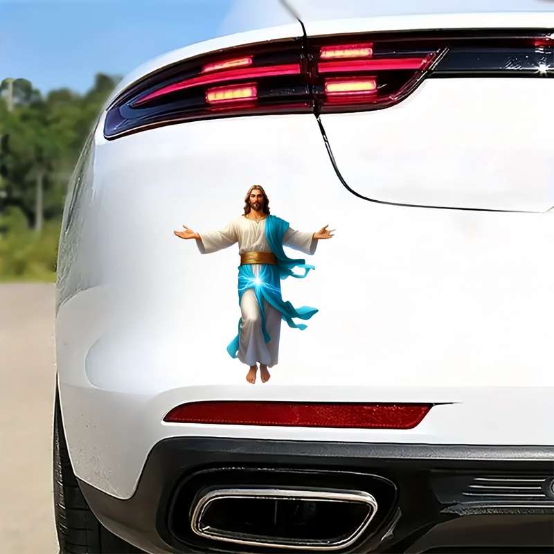 1pc   13.97cmx11.43cm Jesus Christian Themed Stickers
