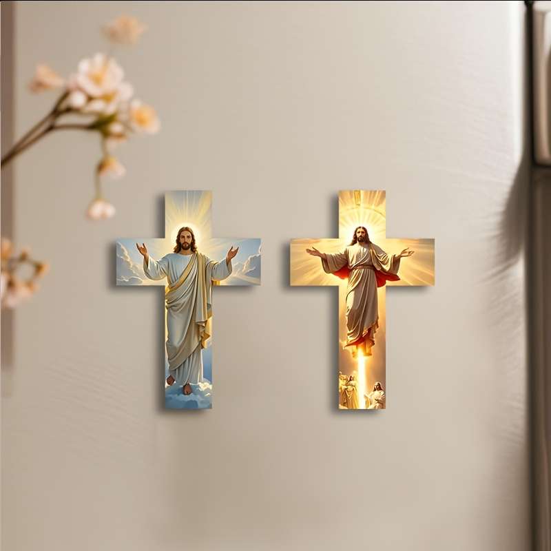 2pcs Cross Jesus Jesus Christian Themed Stickers