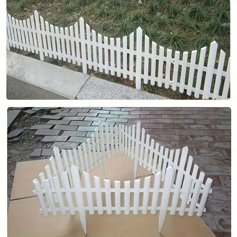 10 Pieces White Plastic Garden Fence Posts
