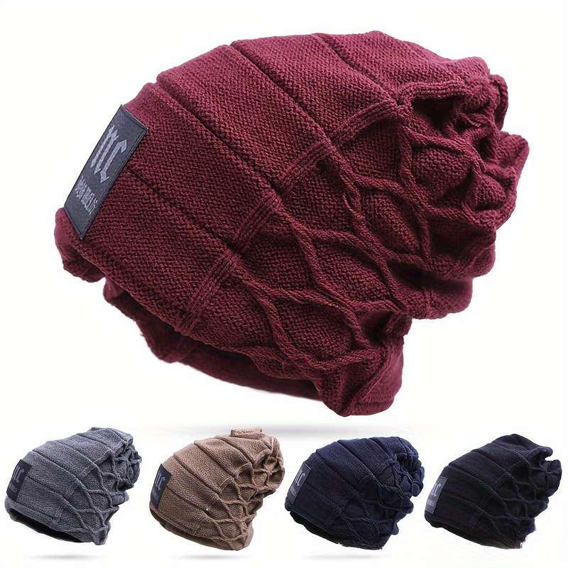1pc Winter Essential Winter Knit Beanie 100% Acrylic Stretchable Lightweight Windproof wi