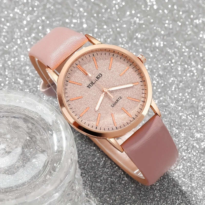 4pcs set New Ladies Elegant Fashion Quartz Watch Flower Bracelet Jewelry Suitable for Daily Street