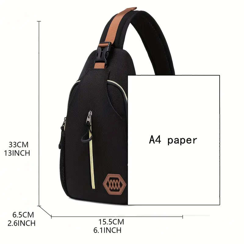 1pc Men's Adjustable Chest Bag Waterproof Portable Shoulder Bag Crossbody Bag Very Suitable For Trav