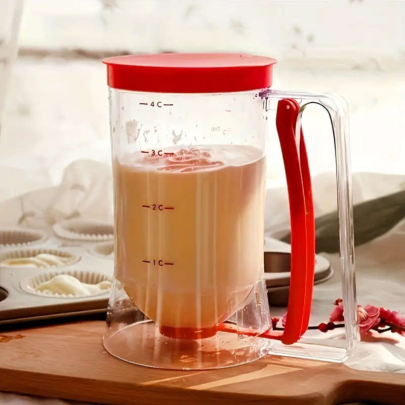 1pc Pancake Batter Dispenser with Handle Easy Pour Kitchen Gadget for Perfect Pancakes Cupcakes Waff