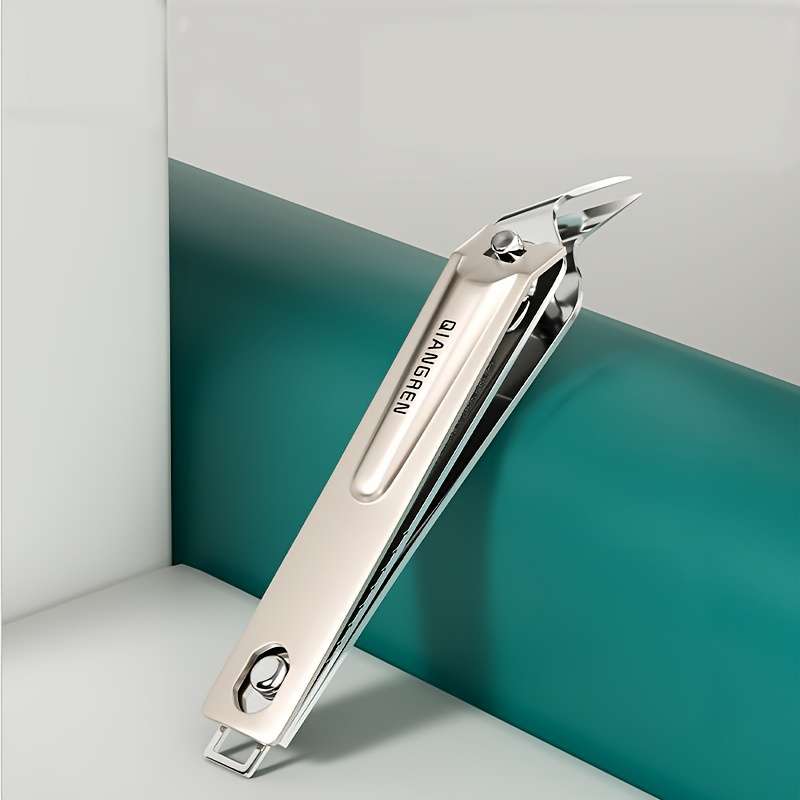 1pc Nail Clippers Stainless Steel Straight Blade Anti-Displacement Design Unisex Nail Trim