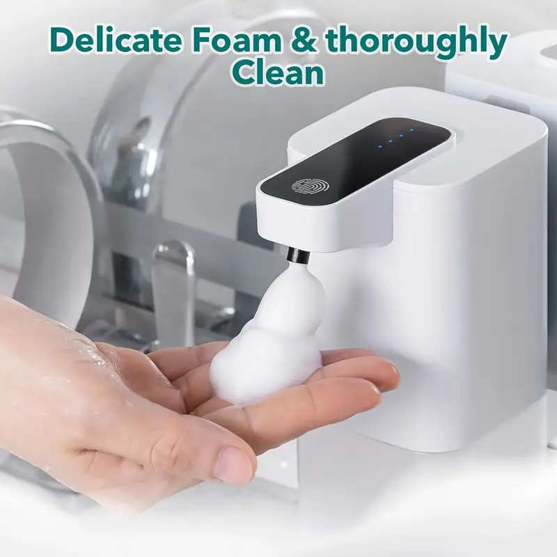 1pc Touchless Automatic Soap Dispenser 400ml 14oz USB Rechargeable Foaming Hand Soap Dispenser Lead-