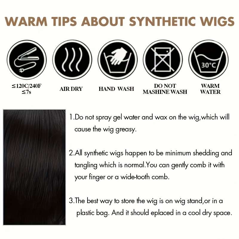 1Pc Black Fashion Design Wig