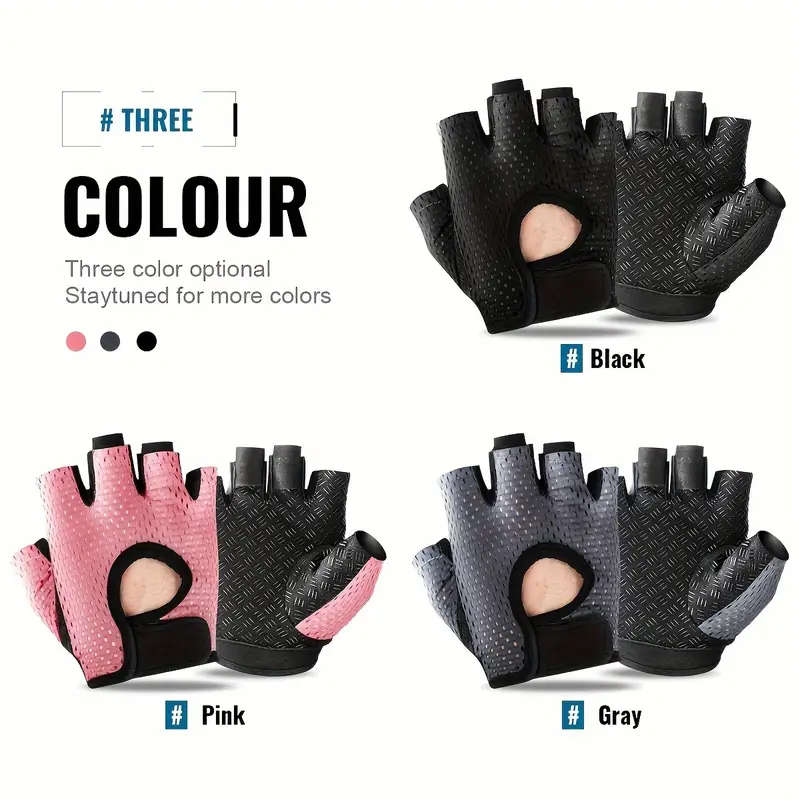 1 Pair Size S Breathable Anti-Slip Half Finger Training Gloves Nylon Mesh Adjustable Wrist Strap