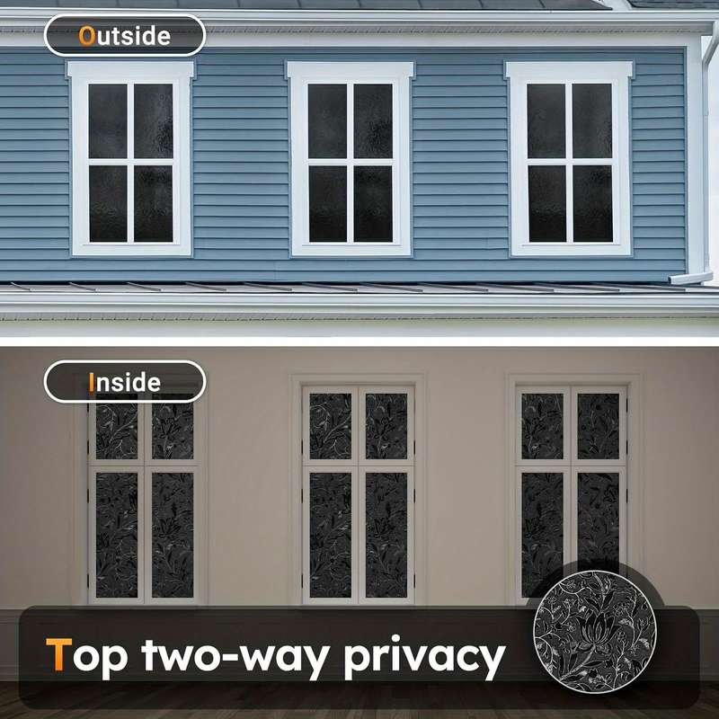 1pc Black Tulips Size 23.6 x 78.7 in   60 x 200 cm Door Window Sticker
