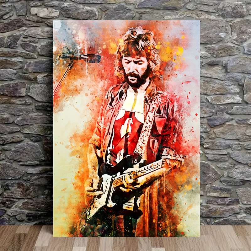 1pc Vibrant Rock Music Canvas Art Print 30.48x45.72 cm Frameless Eric Clapton Inspired Poster wit