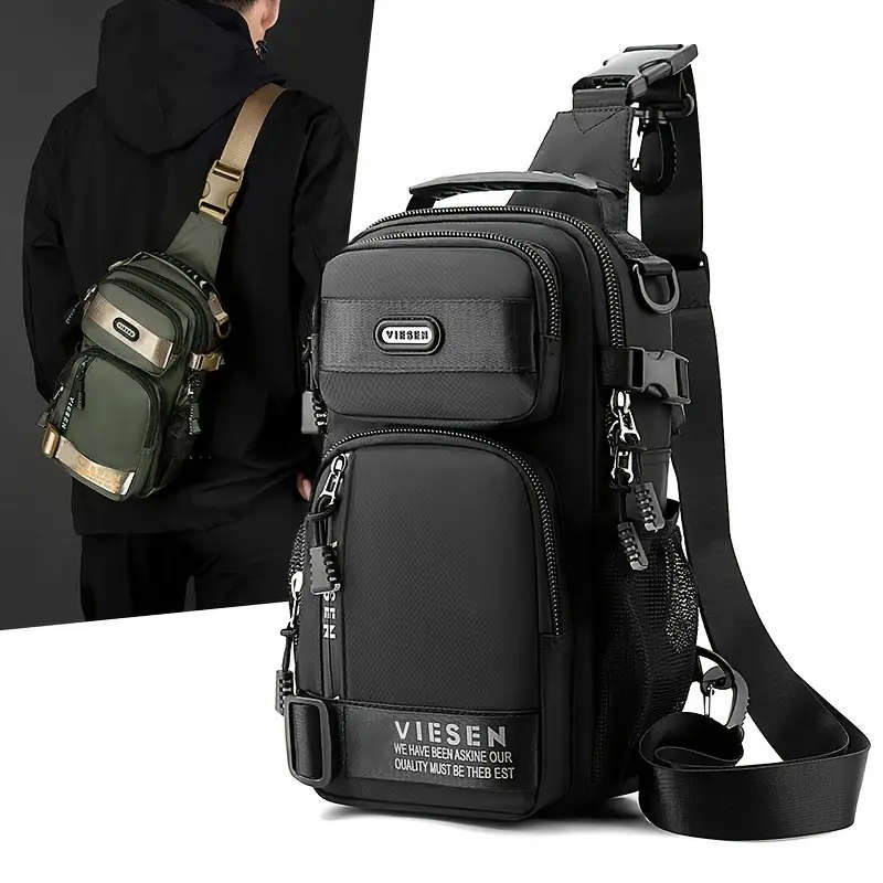 1pc Multi-Purpose Fashion Chest Bag Anti-Theft Trendy Sports Sling Backpack Lightweight Oxford Mater