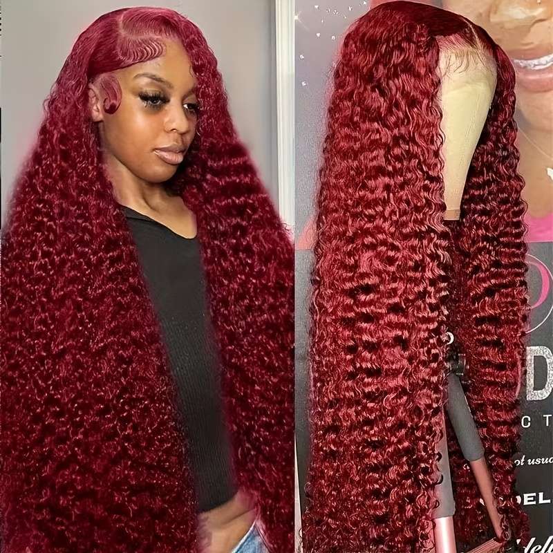 1Pc Burgundy 76.2cm Fashion Design Wig