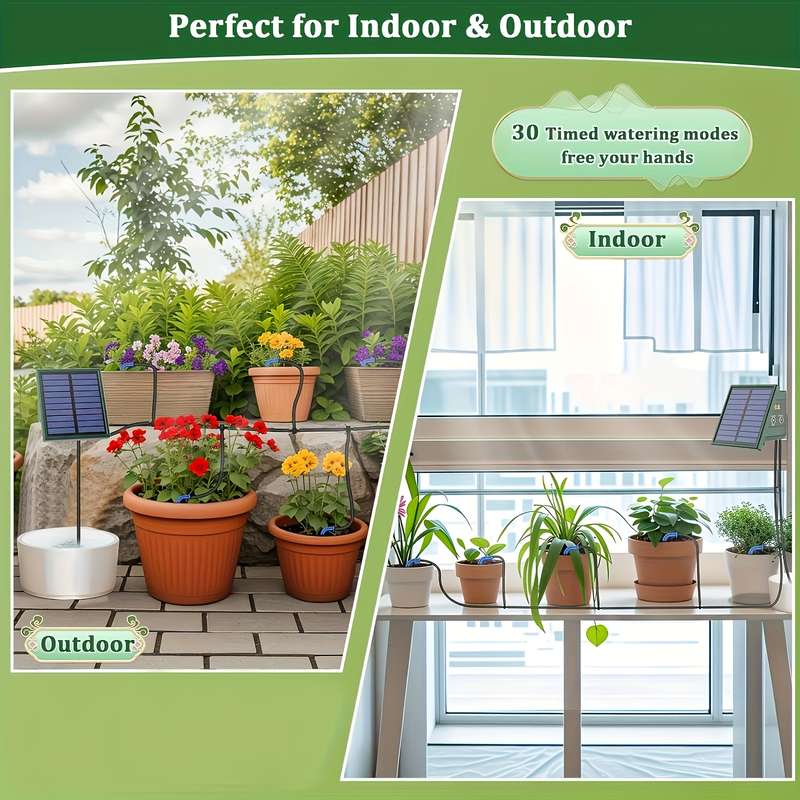 1Pc 1.1W Solar Drip Irrigation System Automatic Watering System
