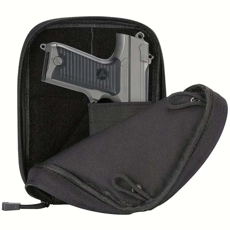 1pc Classic Ambidextrous Nylon Gun Holster with Zipper Closure Versatile Concealed Carry Waist Bag f