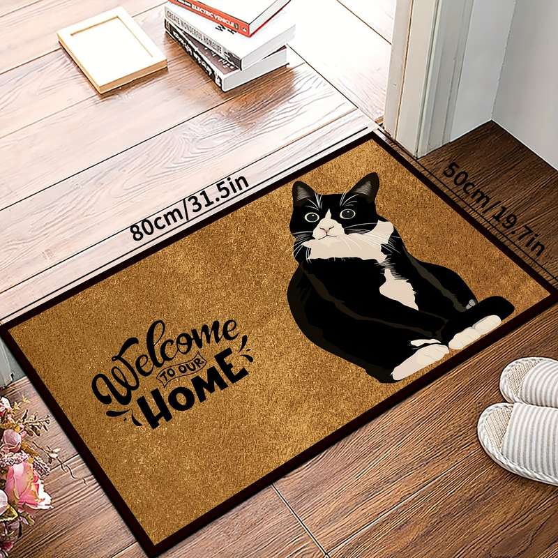 1Pc 50x80cm 19.7x31.5inch Retro Doormat H Floor Mat