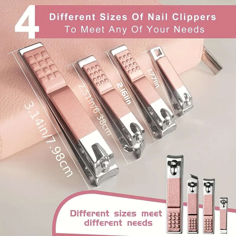 30pcs Modern Manicure Set Stainless Steel Nail Clippers Scissors Grooming Tools with Concave Blade