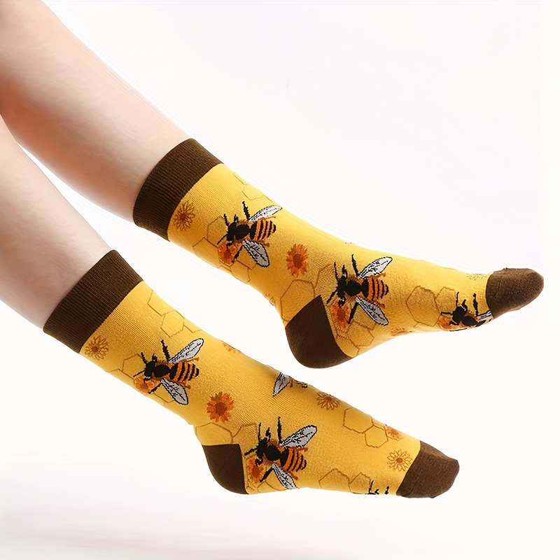 1 Pair Bee  One Size Socks