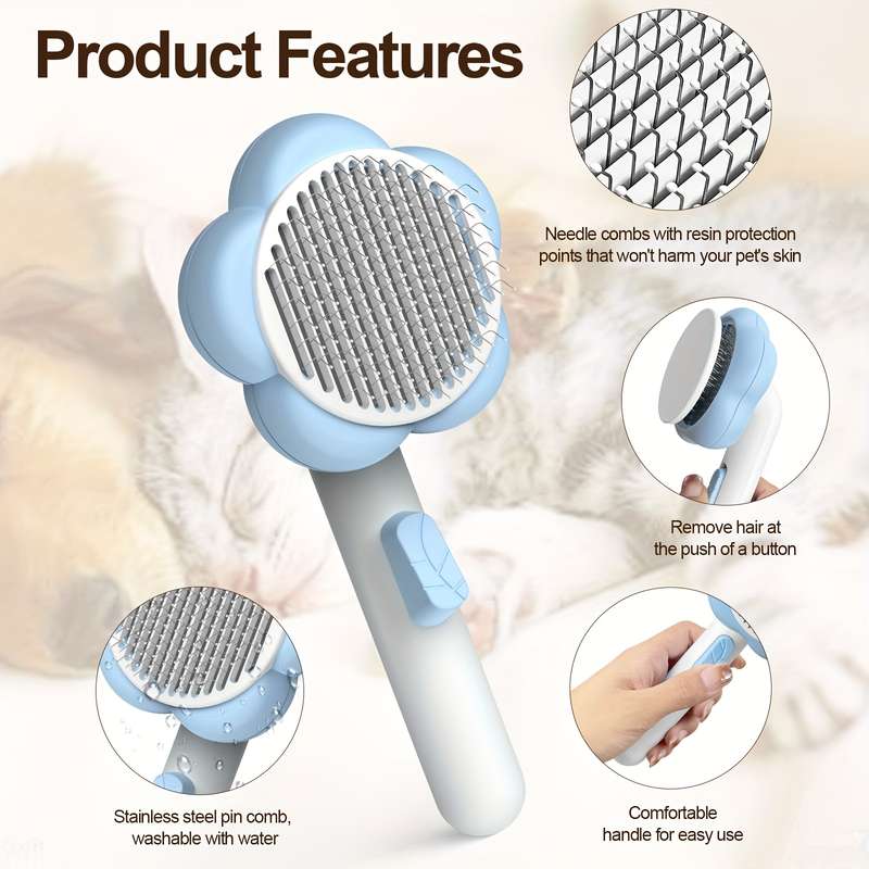 1pc Yellow Green Comb Pet Comb