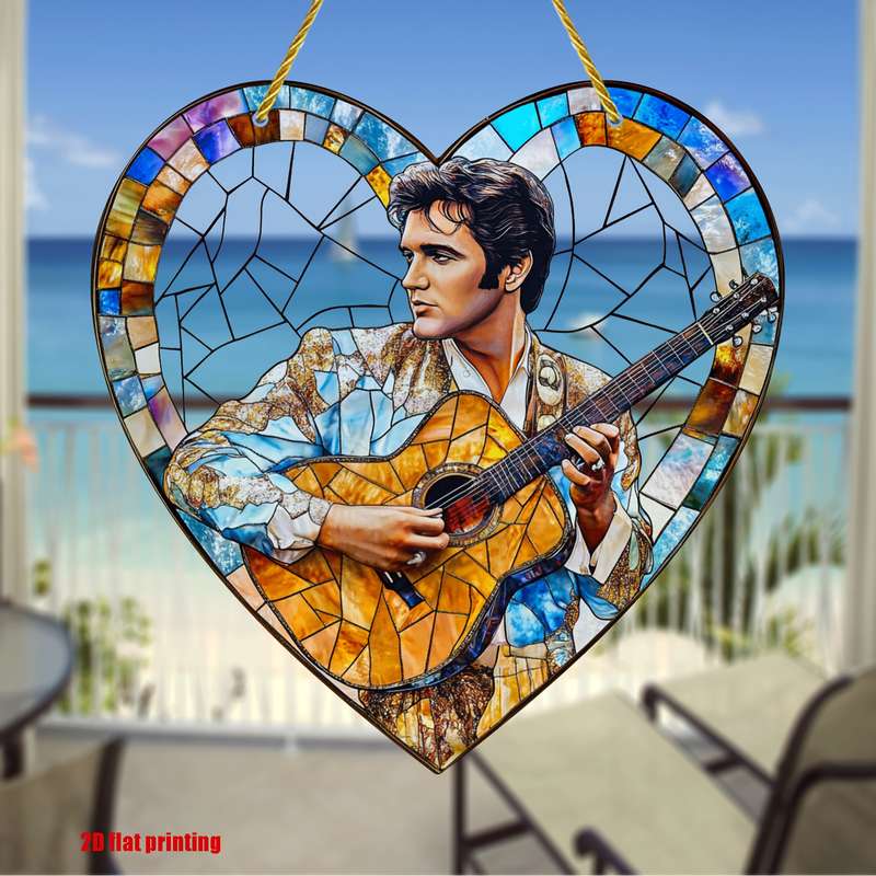 1pc 2D Flat   Vintage Graphic Musical Theme Acrylic Wall Hanging Suncatcher 20.32cm x 20.32cm